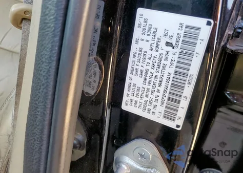2010 Honda Accord Exl from USA, damaged, VIN 1HGCP2F8XAA145416
